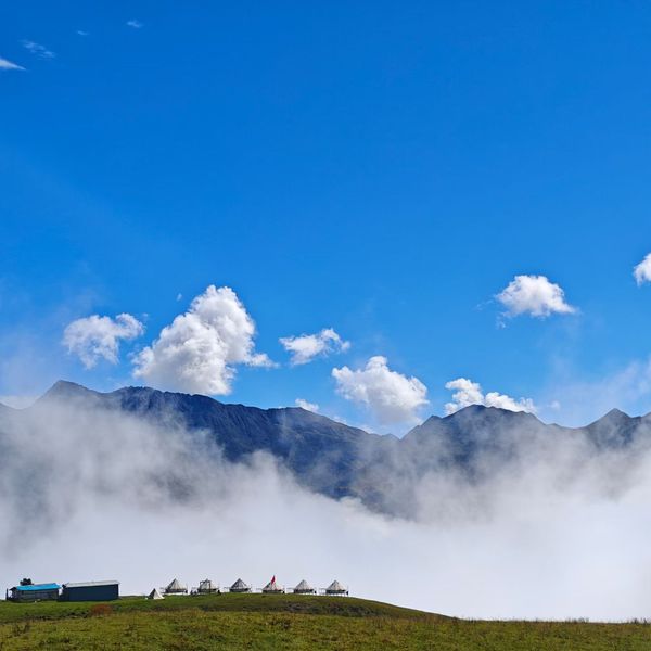 Sea of clouds over the mountains
